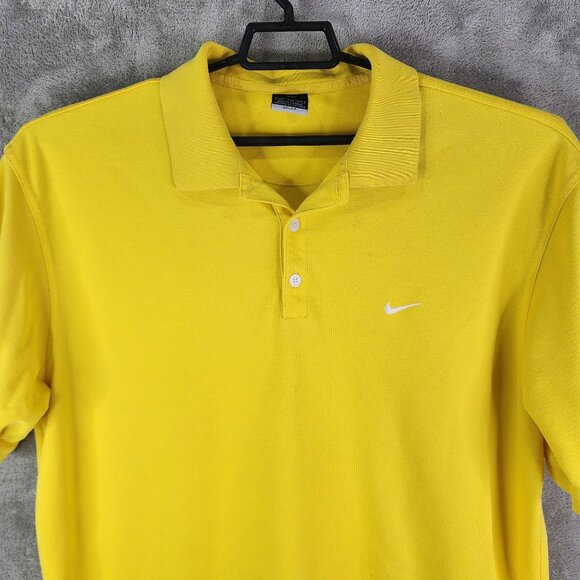 Mens Yellow Nike Dri-Fit Polo Shirt Short Sleeve Size XXL - Picture 4 of 10